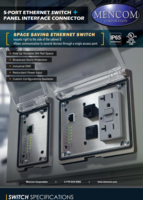 5-PORT ETHERNET SWITCH + PANEL INTERFACE CONNECTORS: SPACE SAVING ETHERNET SWITCH